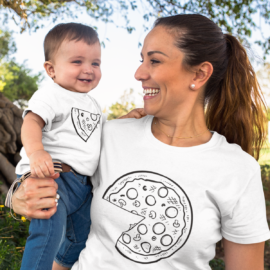 Pizza anya-fia páros póló