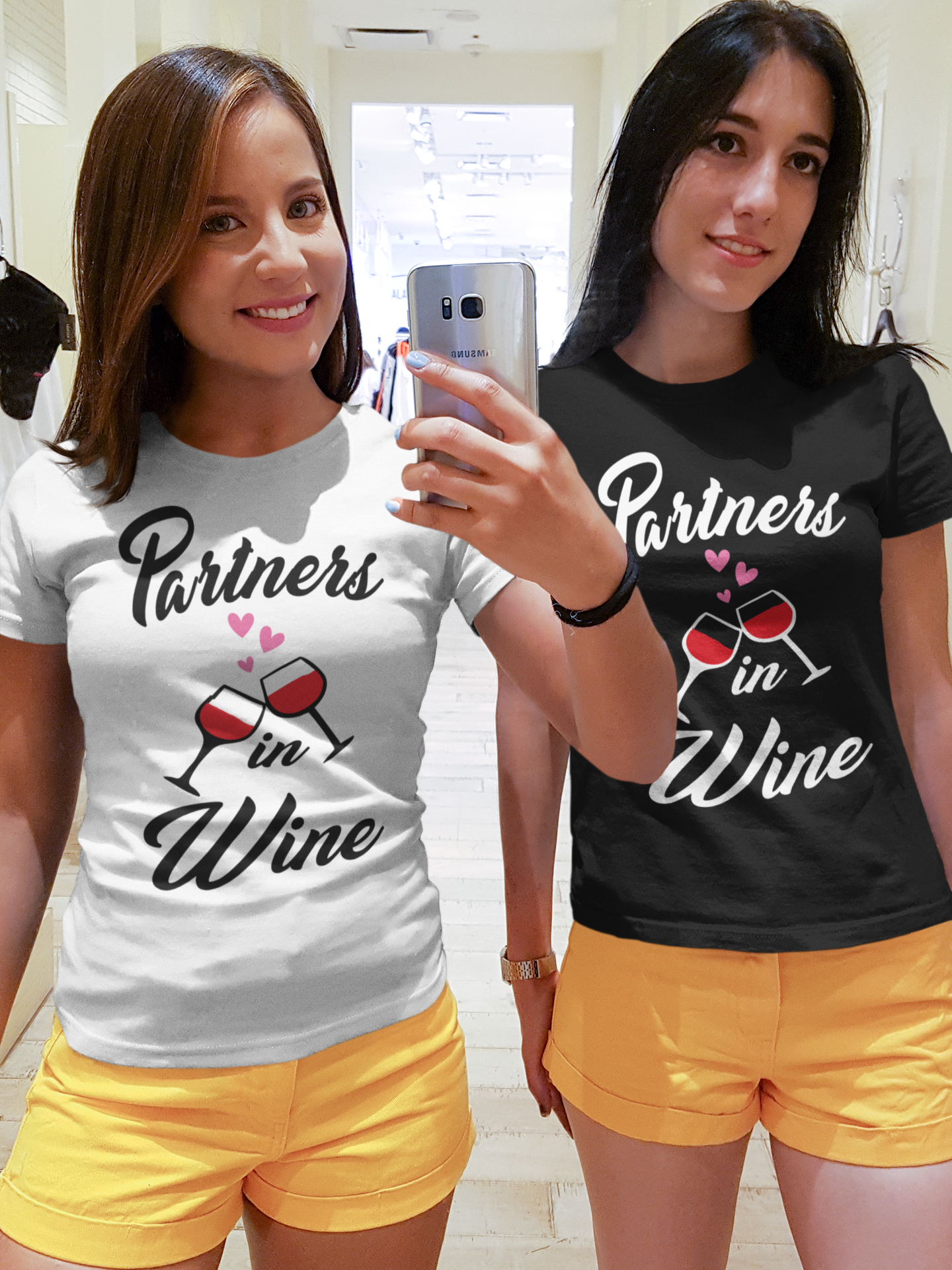 Partners in wine barátnős páros póló